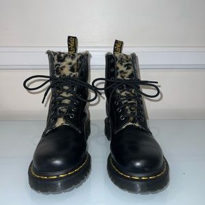 Dr. Martens 1460 SERENA LEOPARD FAUX FUR LINED BOOTS